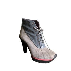 Donna Karan Gray and Black Ankle Booties